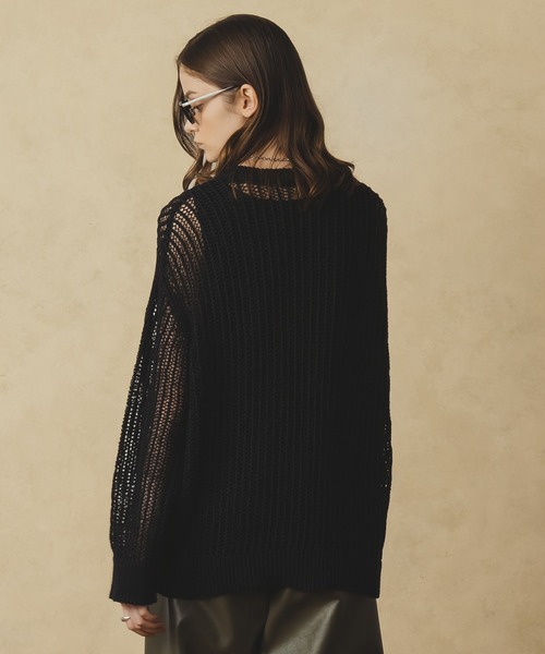 selle glant（セレグランテ）の「TAPE YARN PILLOVER MESH KNIT / テープヤーンプルオーバーメッシュニット（ニット/セーター・メンズ・ブラック/グレー/オフホワイト・MEDIUM/LARGE）」の19枚目の写真