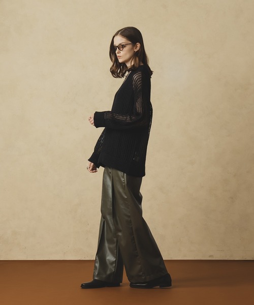 セール】TAPE YARN PILLOVER MESH KNIT / テープヤーンプル