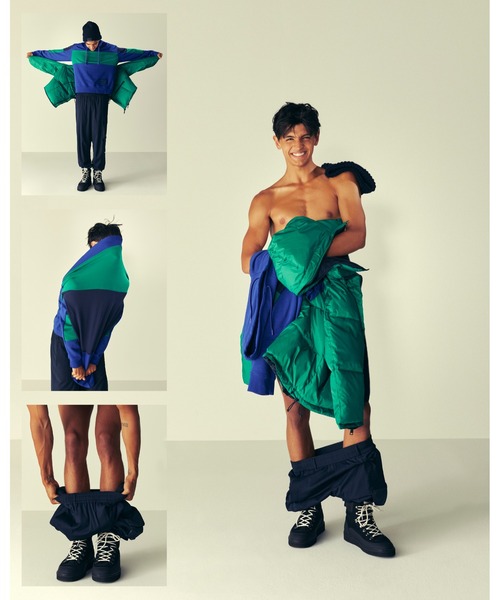 ARMANI EXCHANGE（アルマーニエクスチェンジ）の「【A|X アルマーニ エクスチェンジ】AXロゴ　カラーブロックフーデッドスウェットパーカー（パーカー・メンズ・ブルー/オレンジ・MEDIUM/SMALL/LARGE）」の5枚目の写真