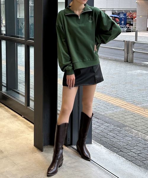 ALAND(エーランド)の「【UNISEX】ALAND/circlehalfジップ(ウラケ) 2973761(スウェット・レディース・ライトグレー/グリーン/ベージュ/ブラック・SMALL/MEDIUM)」の5枚目の写真