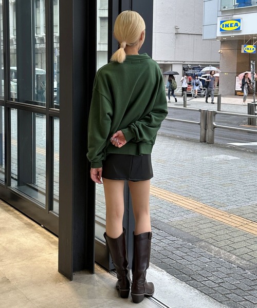 ALAND（エーランド）の「【UNISEX】ALAND／circlehalfジップ（ウラケ） 2973761（スウェット・レディース・ライトグレー/グリーン/ベージュ/ブラック・SMALL/MEDIUM）」の7枚目の写真