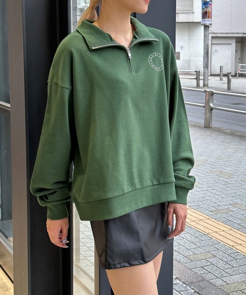 ALAND（エーランド）の「【UNISEX】ALAND／circlehalfジップ（ウラケ） 2973761（スウェット・レディース・ライトグレー/グリーン/ベージュ/ブラック・SMALL/MEDIUM）」の10枚目の写真