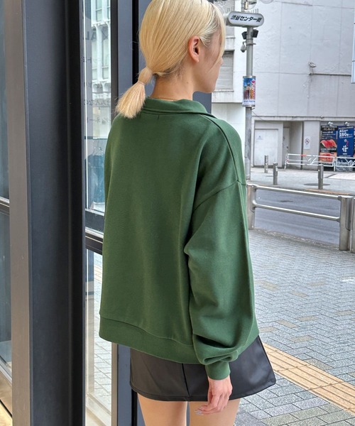 ALAND（エーランド）の「【UNISEX】ALAND／circlehalfジップ（ウラケ） 2973761（スウェット・レディース・ライトグレー/グリーン/ベージュ/ブラック・SMALL/MEDIUM）」の11枚目の写真