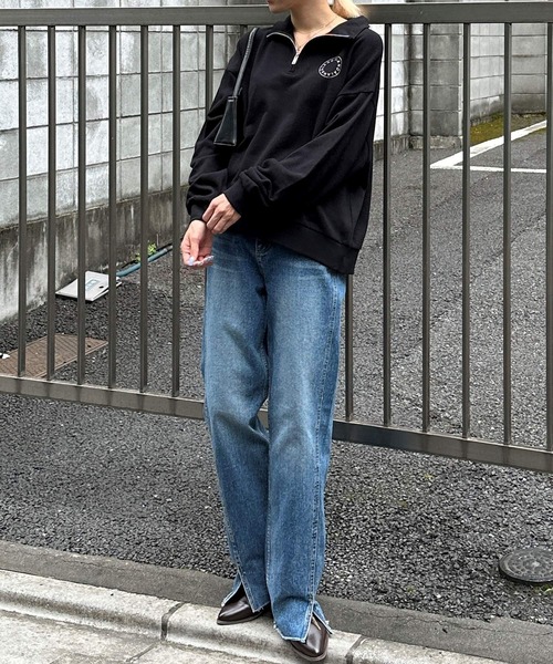 ALAND（エーランド）の「【UNISEX】ALAND／circlehalfジップ（ウラケ） 2973761（スウェット・レディース・ライトグレー/グリーン/ベージュ/ブラック・SMALL/MEDIUM）」の12枚目の写真