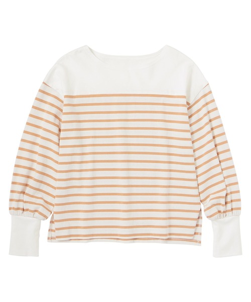 Viola e Viola(ヴィオラエヴィオラ)の「バスクボーダーパフ袖プルオーバー(Tシャツ/カットソー・レディース・オレンジ/ブラック/ブルー・L/LL/M/3L)」の17枚目の写真