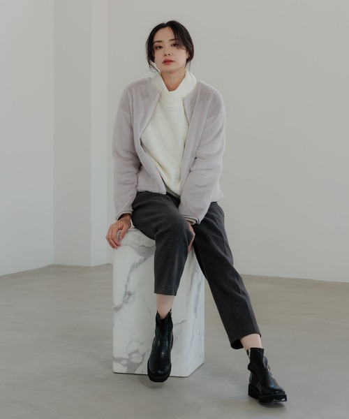 Elura(エルーラ)の「ウールライクテーパードパンツ(その他パンツ・レディース・ライトグレー/チャコールグレー/グリーン・MEDIUM/LARGE/X-LARGE/SMALL)」の7枚目の写真