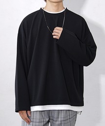 【MinoriTY】レイヤードビッグシルエットロンT 長袖Tシャツ カットソー メンズ クルーネック 秋服