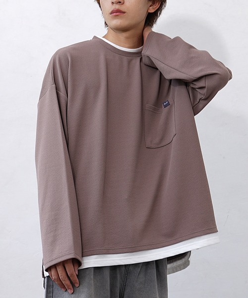 MinoriTY(マイノリティ)の「【MinoriTY】レイヤードビッグシルエットロンT 長袖Tシャツ カットソー メンズ クルーネック 秋服(Tシャツ/カットソー・メンズ・グレイッシュベージュ/ブルー/ワイン/グリーン/ブラック・M/L/S)」の6枚目の写真