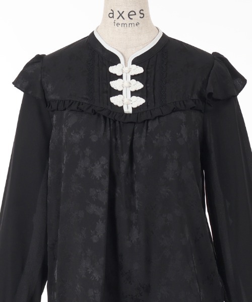 axes femme（アクシーズファム）の「チャイナ釦ＪＱブラウス（シャツ/ブラウス・レディース・パープル/ブラック/ホワイト・FREE）」の10枚目の写真