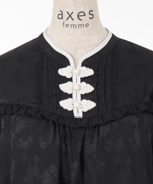 axes femme（アクシーズファム）の「チャイナ釦ＪＱブラウス（シャツ/ブラウス・レディース・パープル/ブラック/ホワイト・FREE）」の12枚目の写真