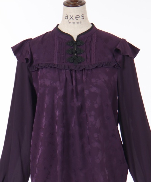 axes femme（アクシーズファム）の「チャイナ釦ＪＱブラウス（シャツ/ブラウス・レディース・パープル/ブラック/ホワイト・FREE）」の19枚目の写真