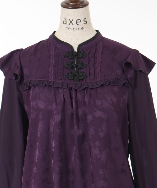 axes femme（アクシーズファム）の「チャイナ釦ＪＱブラウス（シャツ/ブラウス・レディース・パープル/ブラック/ホワイト・FREE）」の21枚目の写真