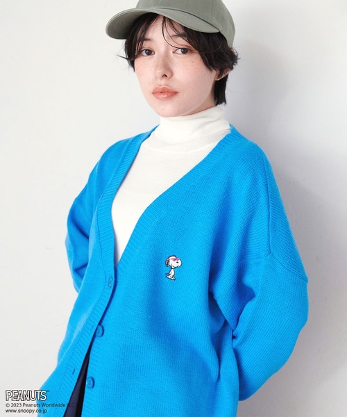 PEANUTS(ピーナッツ)の「【ピーナッツ/PEANUTS】スヌーピー刺繍カーディガン◆終了◆(カーディガン/ボレロ・レディース・ブラック/グリーン/アイボリー/ブルー・L/M/LL/3L)」の4枚目の写真