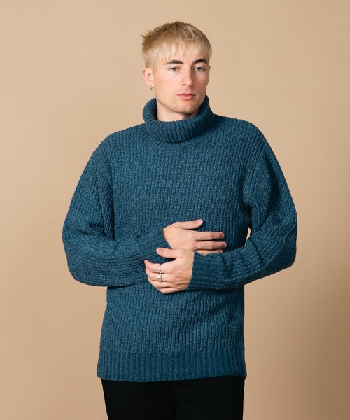 Blue Standard (ブルースタンダード)の「【BLUE STANDARD/ブルースタンダード】 ふんわりもちもちのやみつきな触り心地 ふわもちモール 畦編みタートルネックセーター(ニット/セーター・メンズ・ブラック/オフホワイト/ブルーグレー/ワイン・SMALL/MEDIUM/LARGE/X-LARGE)」の18枚目の写真