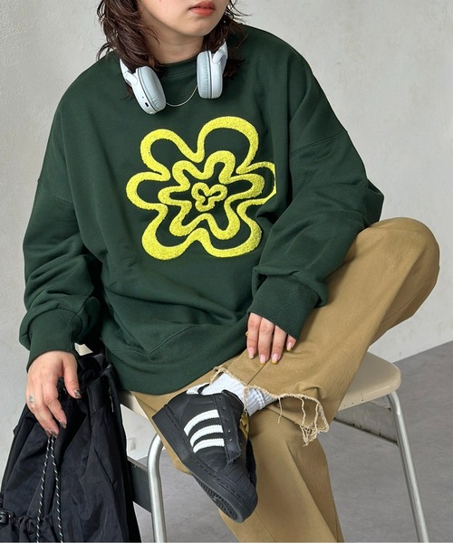 CPCM（シーピーシーエム）の「サガラ刺繍BIGスウェット（スウェット・レディース・オフホワイト/グレー/ブラック/グリーン/ダークグレー/ライトグレー/ネイビー/ブルー系その他・MEDIUM/LARGE）」の6枚目の写真