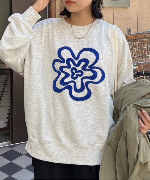 CPCM（シーピーシーエム）の「サガラ刺繍BIGスウェット（スウェット・レディース・オフホワイト/グレー/ブラック/グリーン/ダークグレー/ライトグレー/ネイビー/ブルー系その他・MEDIUM/LARGE）」の11枚目の写真