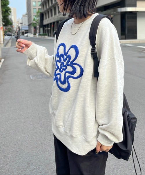 CPCM（シーピーシーエム）の「サガラ刺繍BIGスウェット（スウェット・レディース・オフホワイト/グレー/ブラック/グリーン/ダークグレー/ライトグレー/ネイビー/ブルー系その他・MEDIUM/LARGE）」の13枚目の写真