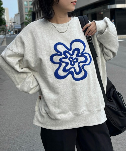 CPCM（シーピーシーエム）の「サガラ刺繍BIGスウェット（スウェット・レディース・オフホワイト/グレー/ブラック/グリーン/ダークグレー/ライトグレー/ネイビー/ブルー系その他・MEDIUM/LARGE）」の15枚目の写真