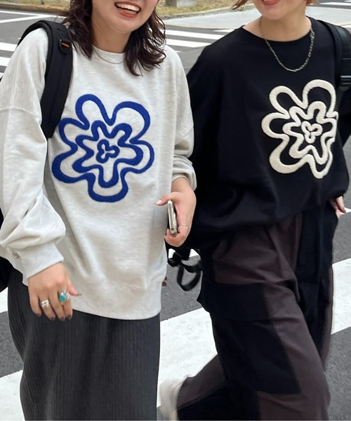 CPCM（シーピーシーエム）の「サガラ刺繍BIGスウェット（スウェット・レディース・オフホワイト/グレー/ブラック/グリーン/ダークグレー/ライトグレー/ネイビー/ブルー系その他・MEDIUM/LARGE）」の9枚目の写真