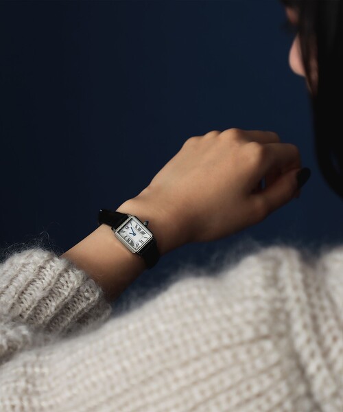 ビームスの百名品】スクエア 型押レザー 腕時計Ⅱ（アナログ腕時計