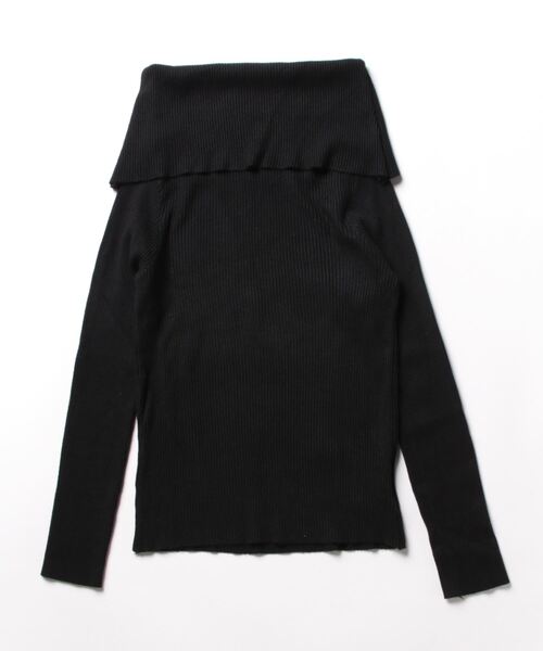 i-dare(アイディア)の「【i-dare】オフショルダー ワイドカラー リブニット トップス(Tシャツ/カットソー・レディース・レッド/ブラウン/ブラック/ホワイト/カーキ/アイボリー・FREE)」の18枚目の写真