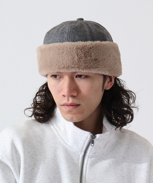 Fabulous（ファビュラス）の「fabulous メルトンファーワッチ（ニットキャップ/ビーニー・メンズ・ブラック/ベージュ/グレー・FREE）」の8枚目の写真