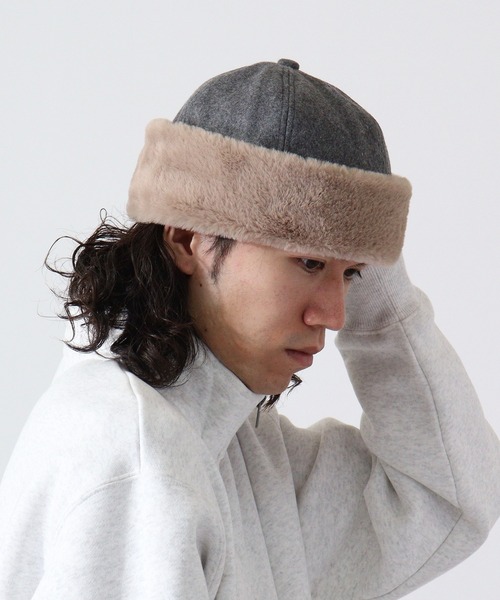 Fabulous（ファビュラス）の「fabulous メルトンファーワッチ（ニットキャップ/ビーニー・メンズ・ブラック/ベージュ/グレー・FREE）」の10枚目の写真