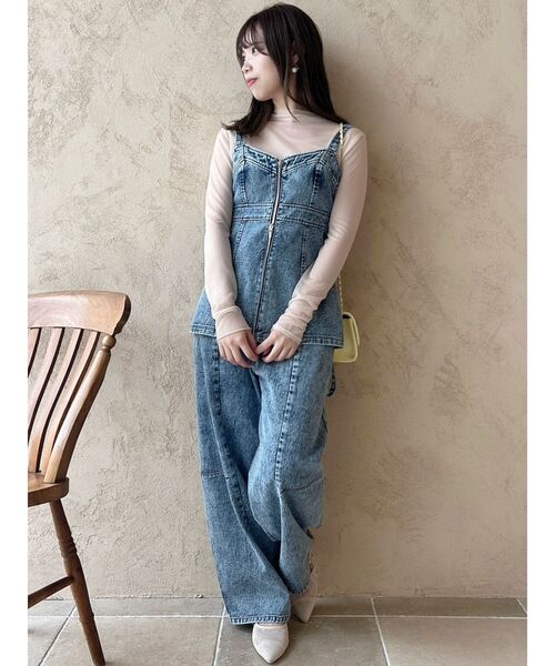 dazzlin(ダズリン)の「フロントジップデニムキャミトップス(シャツ/ブラウス・レディース・アイボリー/その他1/ブラック・FREE/SMALL/MEDIUM)」の17枚目の写真