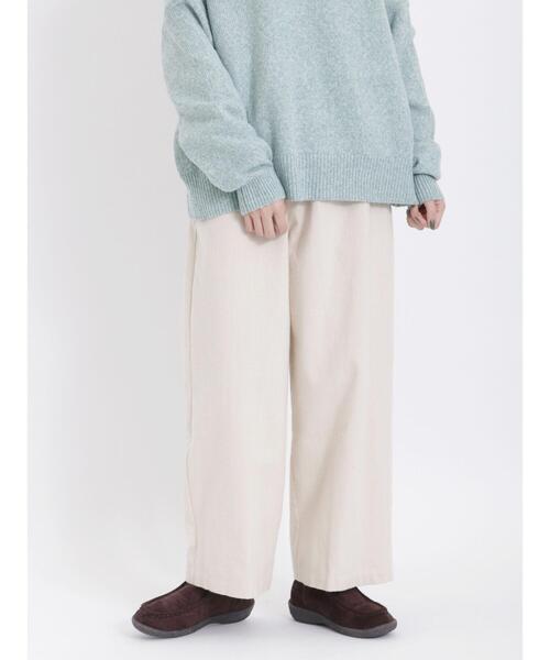 Samansa Mos2(サマンサ モスモス)の「【帯電防止】ウールライクゆるストレートパンツ(その他パンツ・レディース・ベージュ/グリーン/キナリ/チャコールグレー・F)」の2枚目の写真