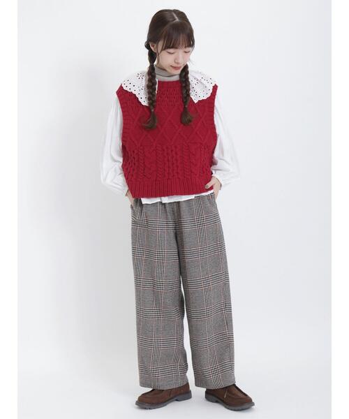 Samansa Mos2(サマンサ モスモス)の「【帯電防止】ウールライクゆるストレートパンツ(その他パンツ・レディース・ベージュ/グリーン/キナリ/チャコールグレー・F)」の15枚目の写真