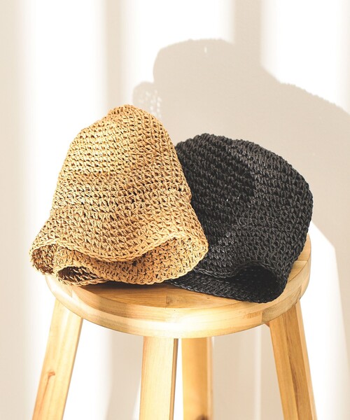 BEAMS HEART（ビームスハート）の「BEAMS HEART / コマ編み バケットハット（ハット・メンズ・ブラック/ベージュ・ONE SIZE）」の6枚目の写真