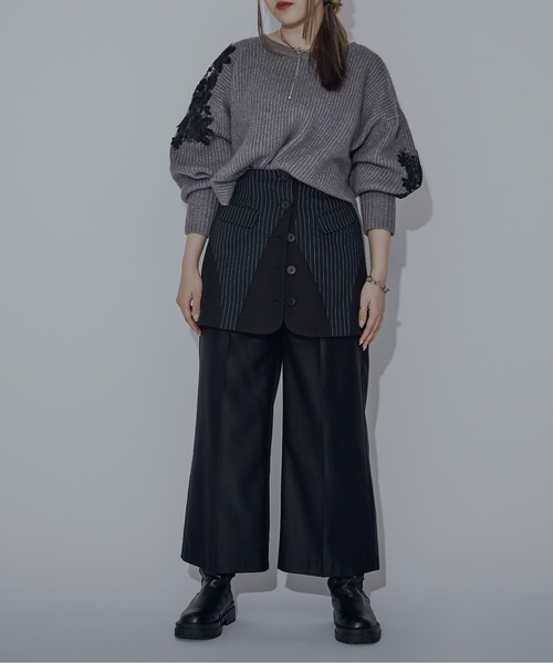 Lady mood アシメレースニット（ニット/セーター）｜Ezick（エジック