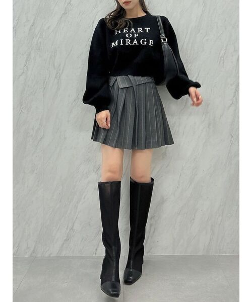 dazzlin（ダズリン）の「バックオープンジャカードロゴニット（ニット/セーター・レディース・ブラック/オフホワイト・FREE）」の4枚目の写真