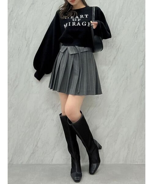 dazzlin（ダズリン）の「バックオープンジャカードロゴニット（ニット/セーター・レディース・ブラック/オフホワイト・FREE）」の22枚目の写真