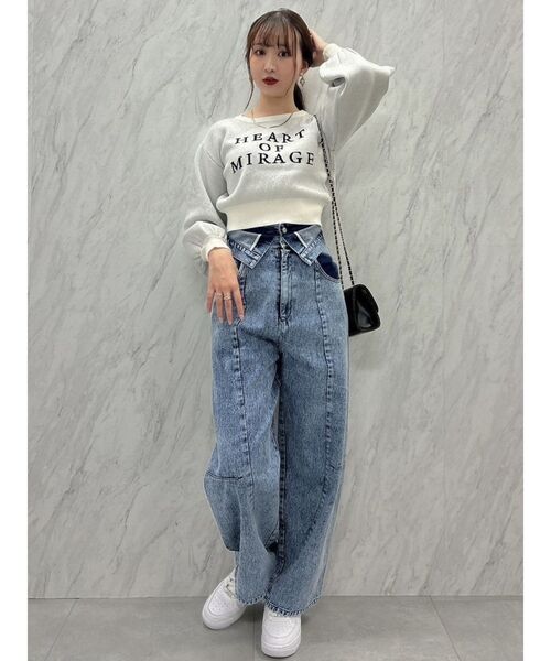 dazzlin（ダズリン）の「バックオープンジャカードロゴニット（ニット/セーター・レディース・ブラック/オフホワイト・FREE）」の10枚目の写真