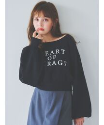 dazzlin | バックオープンジャカードロゴニット(ニット/セーター)