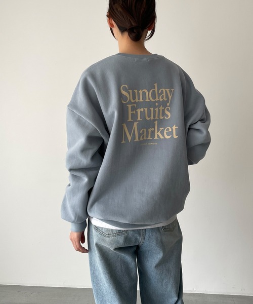 CANAL JEAN(キャナルジーン)の「El mar Sunday Fruits Market起毛トレーナー(スウェット・レディース・ヘザーグレー/ブルーグレー・ONE SIZE)」の6枚目の写真