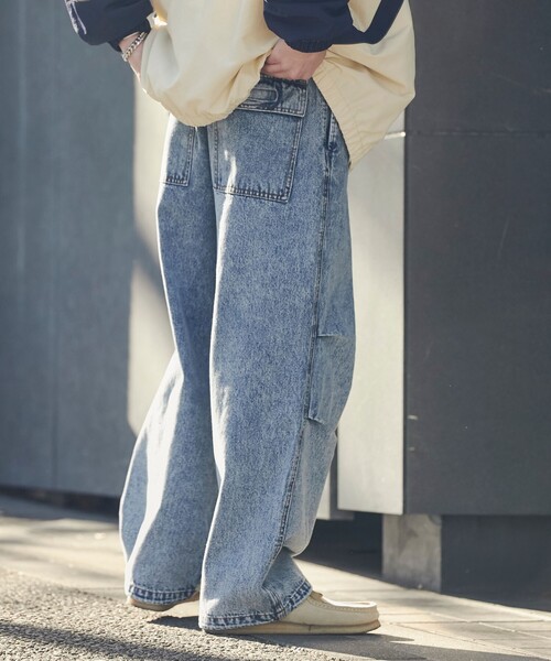 coen(コーエン)の「【WEB限定】ヴィンテージライクウォッシュデニムオーバーパンツ(デニムパンツ・メンズ・グレー/コバルトブルー・S/M/L)」の22枚目の写真