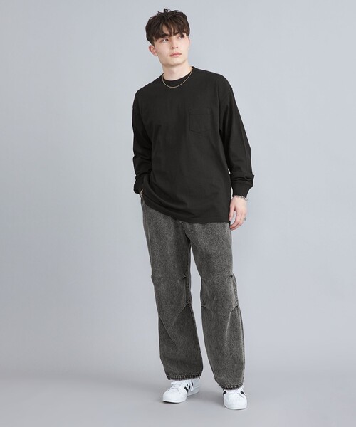 coen(コーエン)の「【WEB限定】ヴィンテージライクウォッシュデニムオーバーパンツ(デニムパンツ・メンズ・グレー/コバルトブルー・S/M/L)」の3枚目の写真