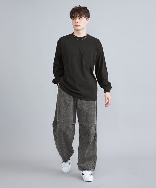 coen(コーエン)の「【WEB限定】ヴィンテージライクウォッシュデニムオーバーパンツ(デニムパンツ・メンズ・グレー/コバルトブルー・S/M/L)」の4枚目の写真