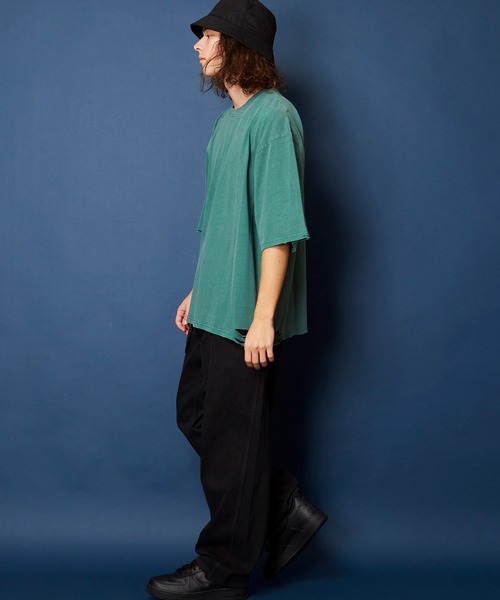 unrelaxing(アンリラクシング)の「ヴィンテージライク 古着風 綿100%ピグメント加工ダメージTシャツ(Tシャツ/カットソー・メンズ・ベージュ/ブラウン/グリーン/ブラック・MEDIUM/LARGE/X-LARGE)」の20枚目の写真