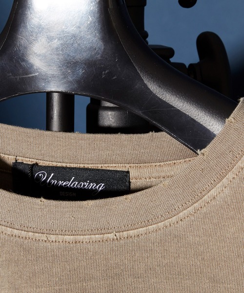 unrelaxing(アンリラクシング)の「ヴィンテージライク 古着風 綿100%ピグメント加工ダメージTシャツ(Tシャツ/カットソー・メンズ・ベージュ/ブラウン/グリーン/ブラック・MEDIUM/LARGE/X-LARGE)」の12枚目の写真