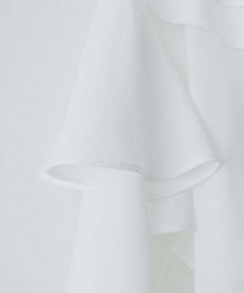 natural couture(ナチュラルクチュール)の「ラッフル衿チュニックブラウス(シャツ/ブラウス・レディース・サックスブルー/カーキ/ピンク/オフホワイト・FREE)」の12枚目の写真