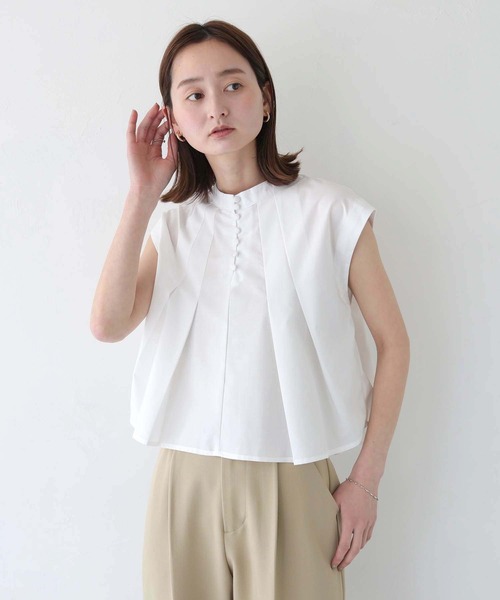 CLEIO(クレイオ)の「【CLEIO】タックフレアフレンチスリーブブラウス(シャツ/ブラウス・レディース・ライトグレー/ホワイト/イエロー・FREE)」の5枚目の写真