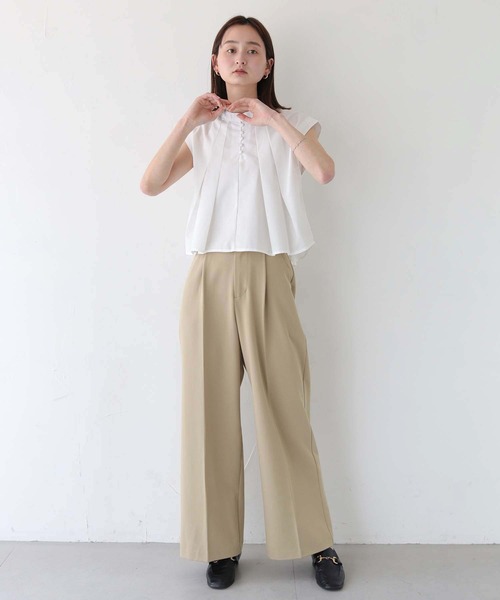 CLEIO(クレイオ)の「【CLEIO】タックフレアフレンチスリーブブラウス(シャツ/ブラウス・レディース・ライトグレー/ホワイト/イエロー・FREE)」の8枚目の写真