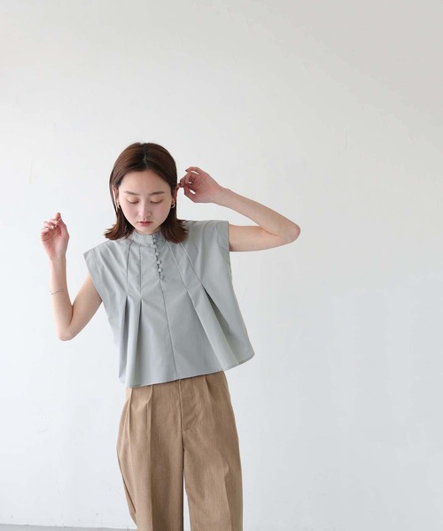 CLEIO(クレイオ)の「【CLEIO】タックフレアフレンチスリーブブラウス(シャツ/ブラウス・レディース・ライトグレー/ホワイト/イエロー・FREE)」の21枚目の写真