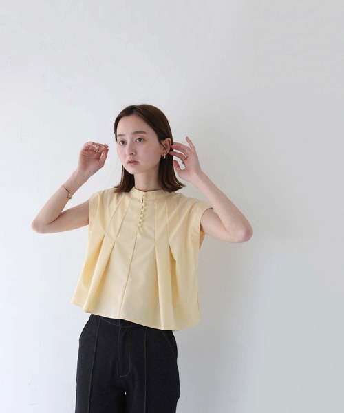 CLEIO(クレイオ)の「【CLEIO】タックフレアフレンチスリーブブラウス(シャツ/ブラウス・レディース・ライトグレー/ホワイト/イエロー・FREE)」の14枚目の写真