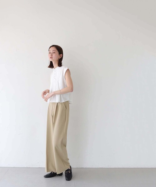CLEIO(クレイオ)の「【CLEIO】タックフレアフレンチスリーブブラウス(シャツ/ブラウス・レディース・ライトグレー/ホワイト/イエロー・FREE)」の20枚目の写真