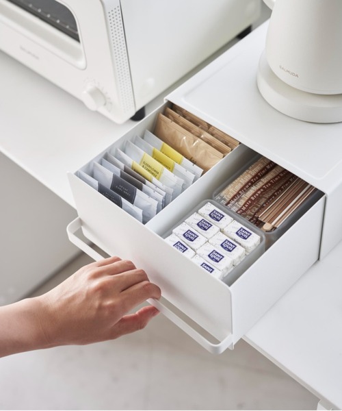 tower（タワー）の「tower(タワー)引き出し付きキッチン家電下ラック（キッチン収納・レディース・ブラック/ホワイト・ONE SIZE）」の5枚目の写真