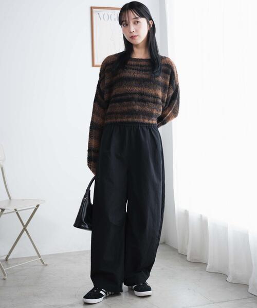 WEGO(ウィゴー)の「WEGO/イージーカーブパンツ(カーゴパンツ・レディース・ブラック/オフホワイト・MEDIUM/SMALL)」の10枚目の写真